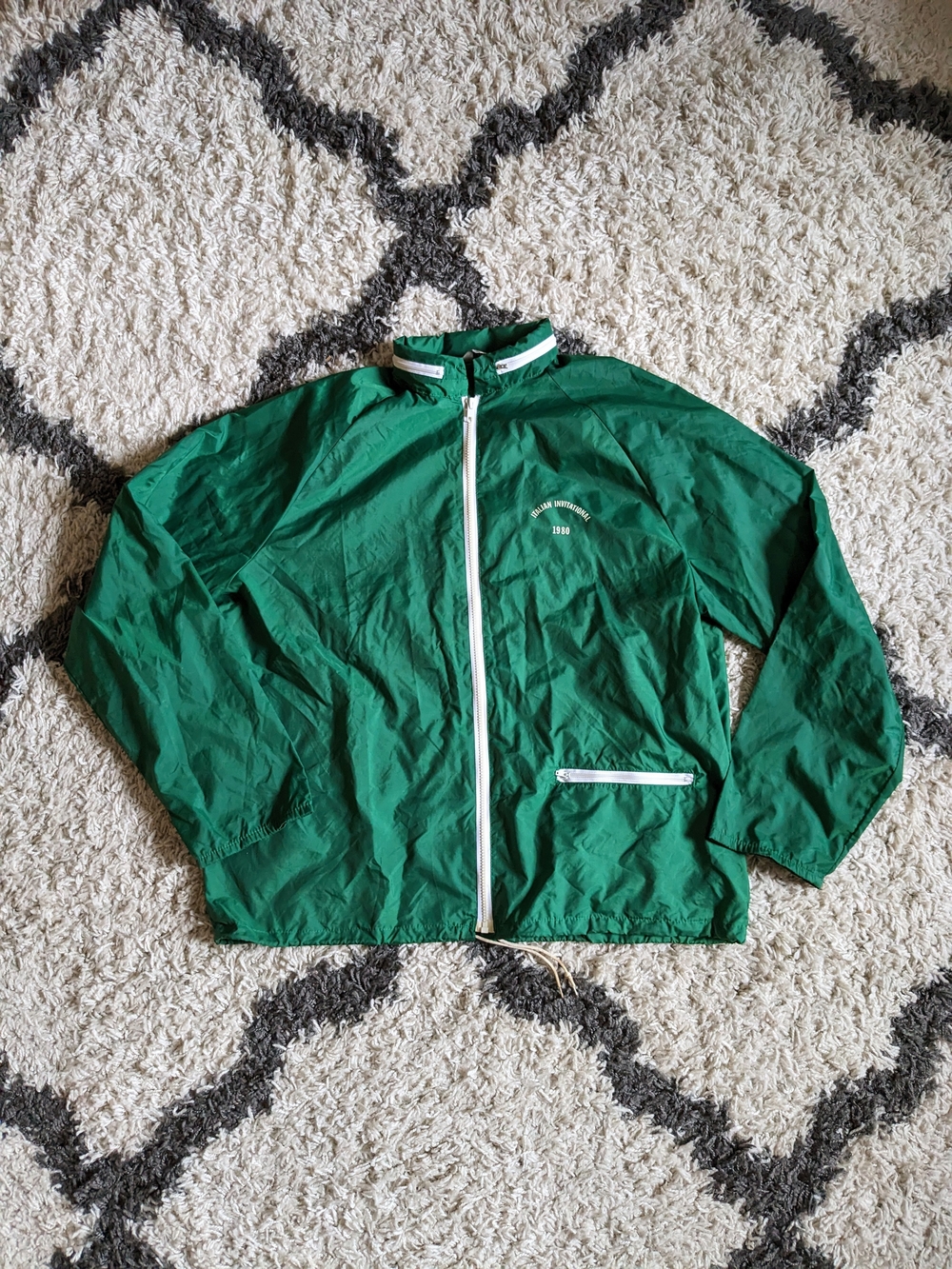 1980 Italian Invitational Green Windbreaker Jacket